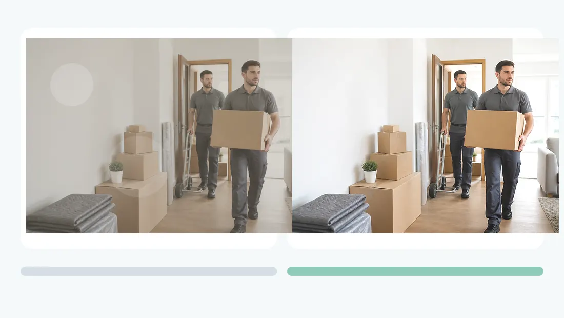 Vorher-Nachher Servicebild für Umzugs- und Zügelservice